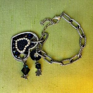 Heart charm Italian bracelet
